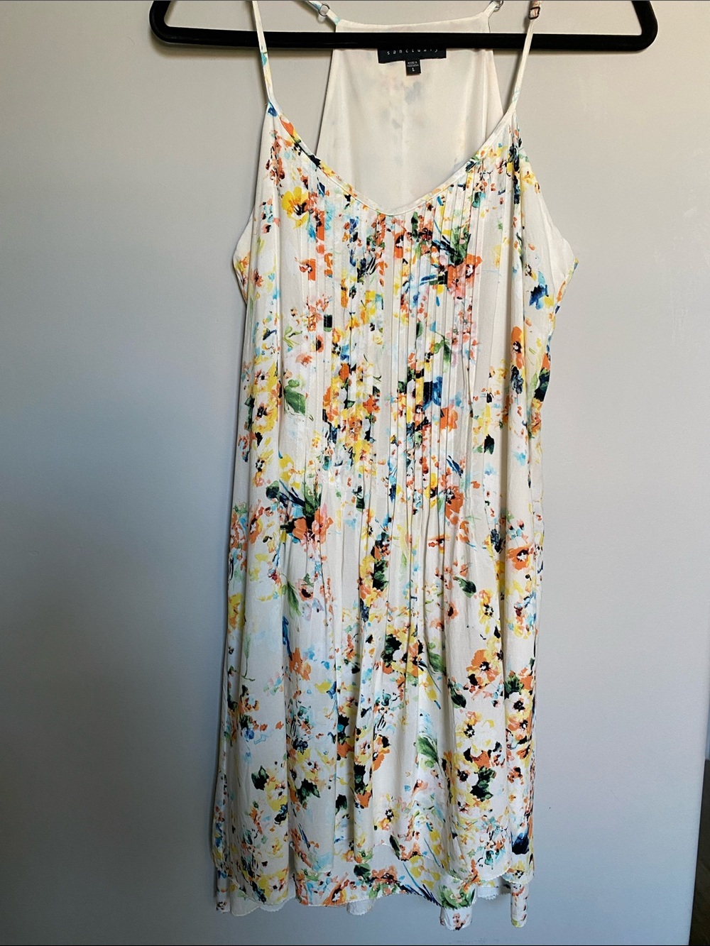 Sanctuary White Floral Spaghetti Strap Dress size L
